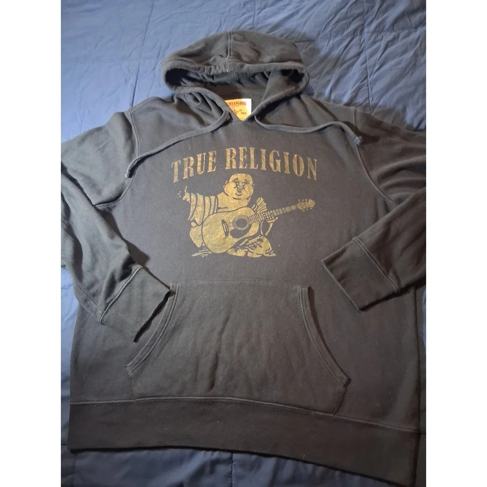 True Religion Monogram Graphic‎ Print Hoodie (Size 2XL)